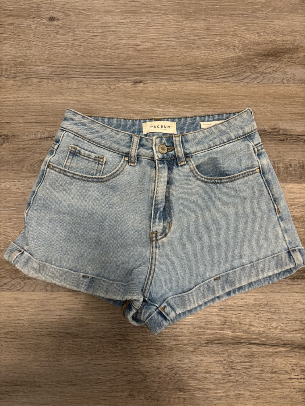 PacSun Light Wash High-Rise Denim Shorts